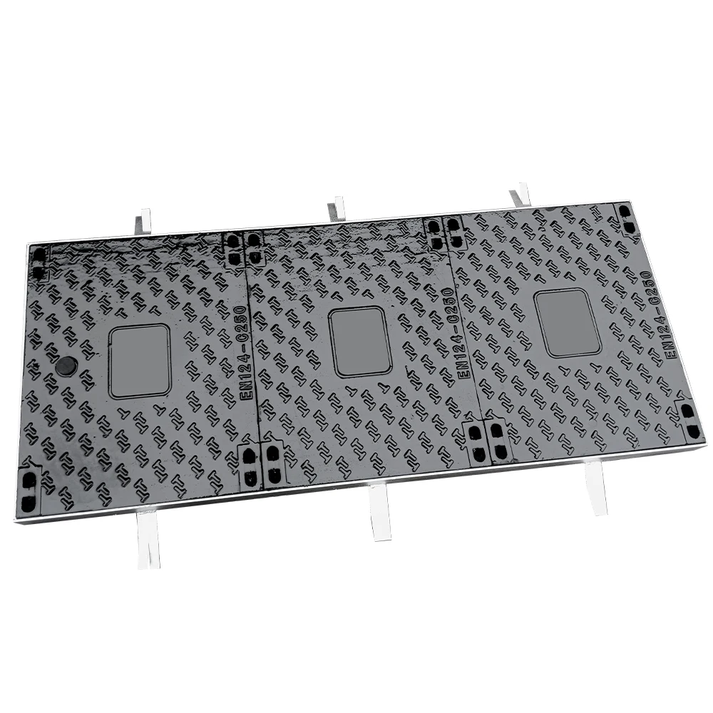 Roadway Safety L3T Customizable Logo Size Black Bitumen Painting Pressure Test Ductile Iron Square Telecom Manhole Cover