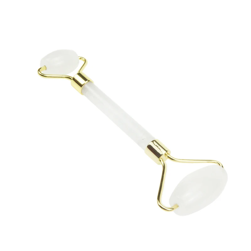 Anti Aging Face Lift Jade Stone White crystal Facial Roller Massage Natural Double Head Face Massage Roller