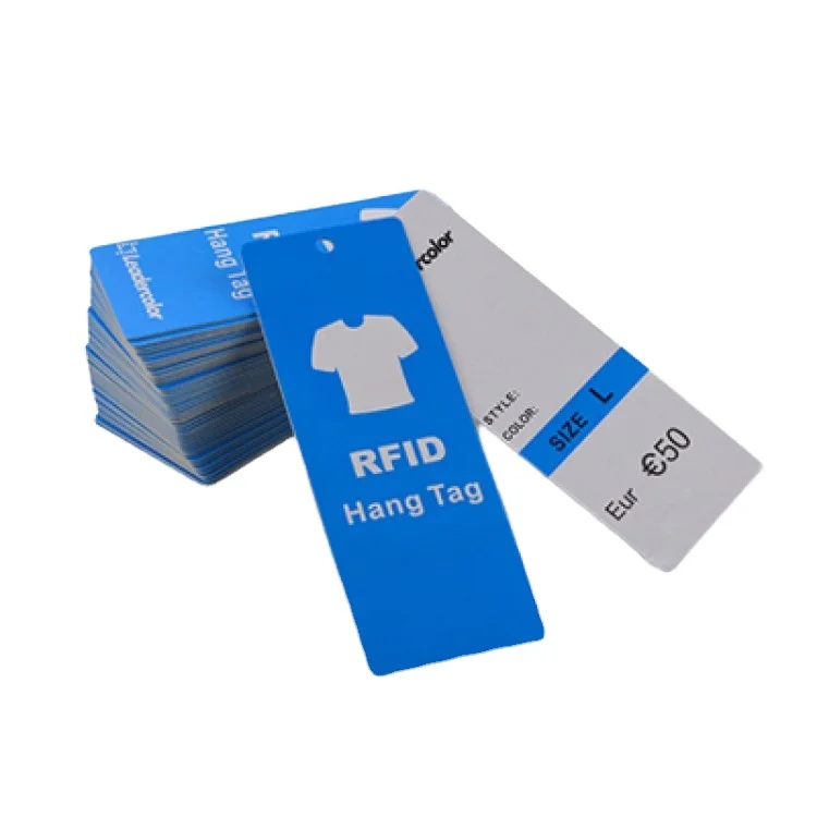 Customized Printable UHF Long Range RFID Clothes Tag Sustainable Garment NFC Hang Tag Label for Printed Clothing