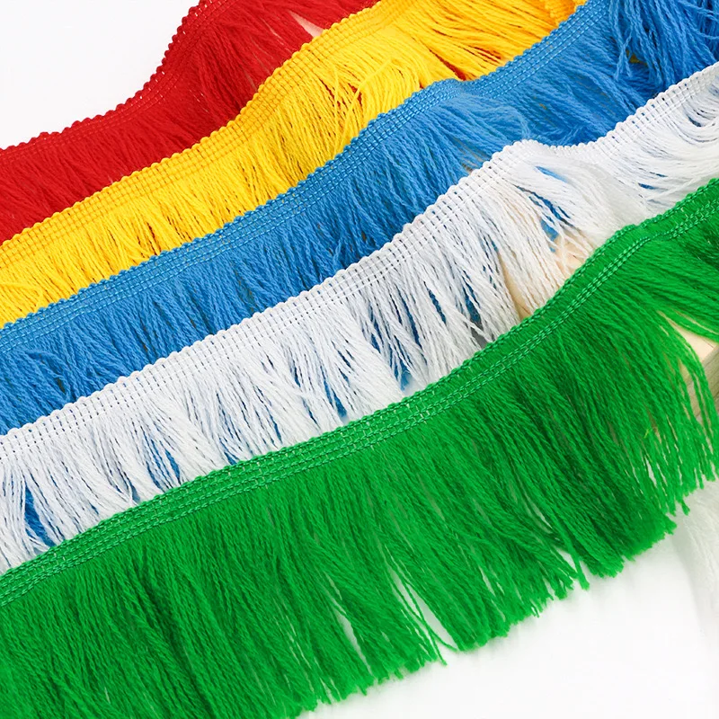 7cm acrylic tassel lace fluffy fringe with football fan scarf decorated with tassels, curtain accessories