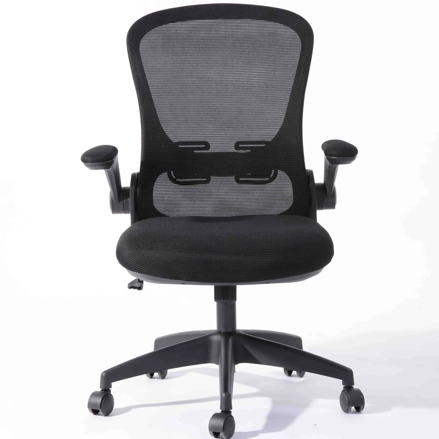 Hot Ergonomic chair flip up armrests  black staff meeting chair with Lumbar Support Computer Chair