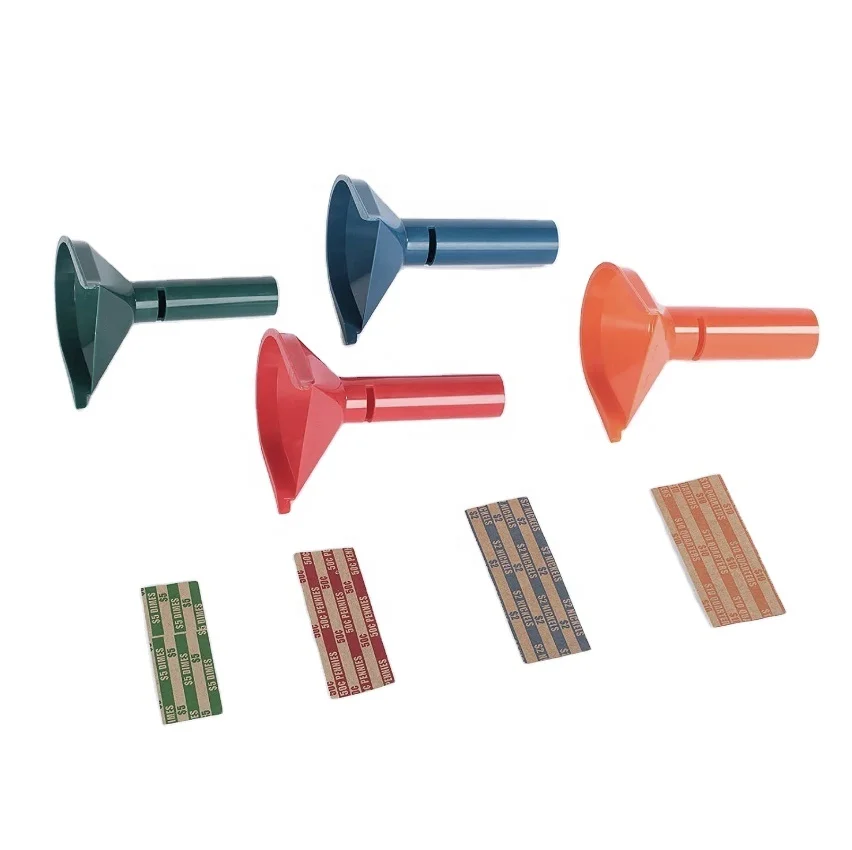 plastic Coin Wrappers with Coin Sorter Tubes Each Pennies Nickels Dimes and Quarters 4 coin Sorters Tubes