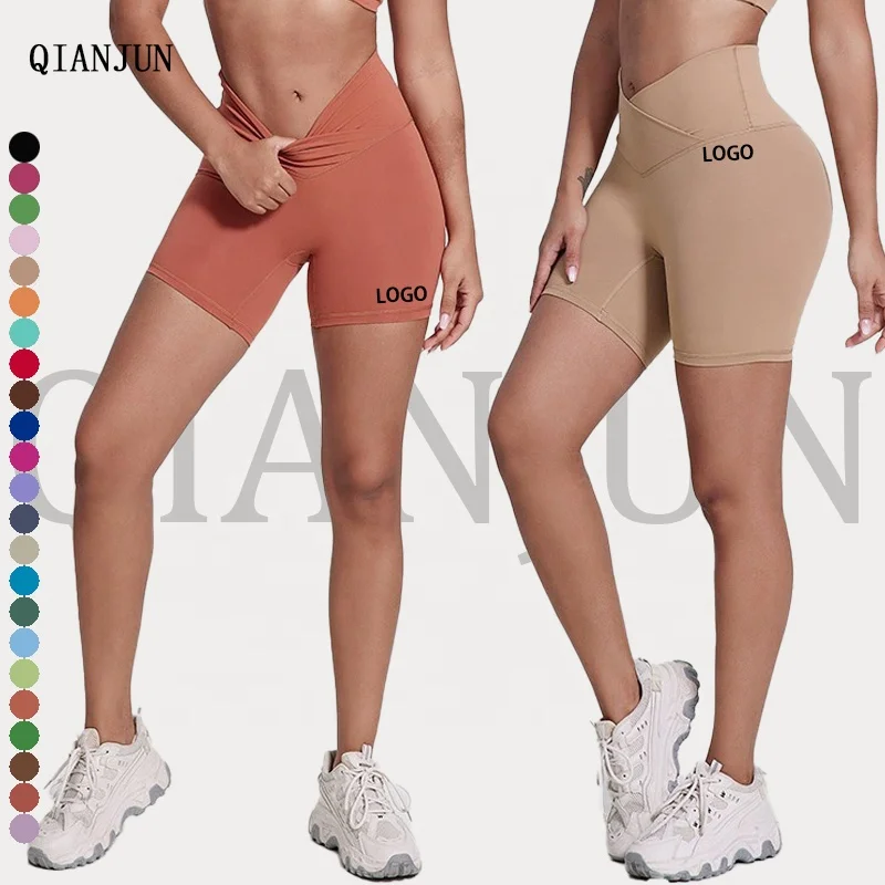 Custom Logo Women Gym Sport Wear Fitness Workout Seamless Yoga Pants Scrunch Butt Lift Leggings Yoga Shorts