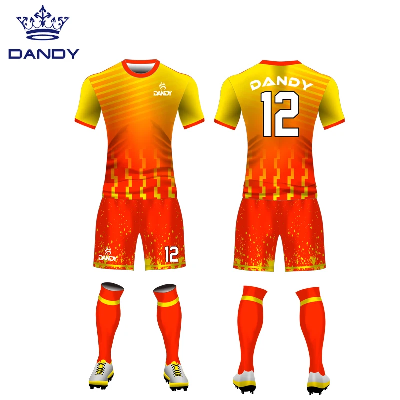 Custom Football Soccer Jerseys Set Quick Dry Football Team Shirts Soccer Uniforms Soccer Wear For Clubs
