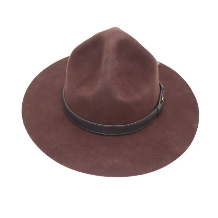 Outdoor Solid Color Retro Fedoras Hats Autumn Party Church Male Gentleman Wide Brim Jazz Cap Winter Men Wool Felt Fedora Hat