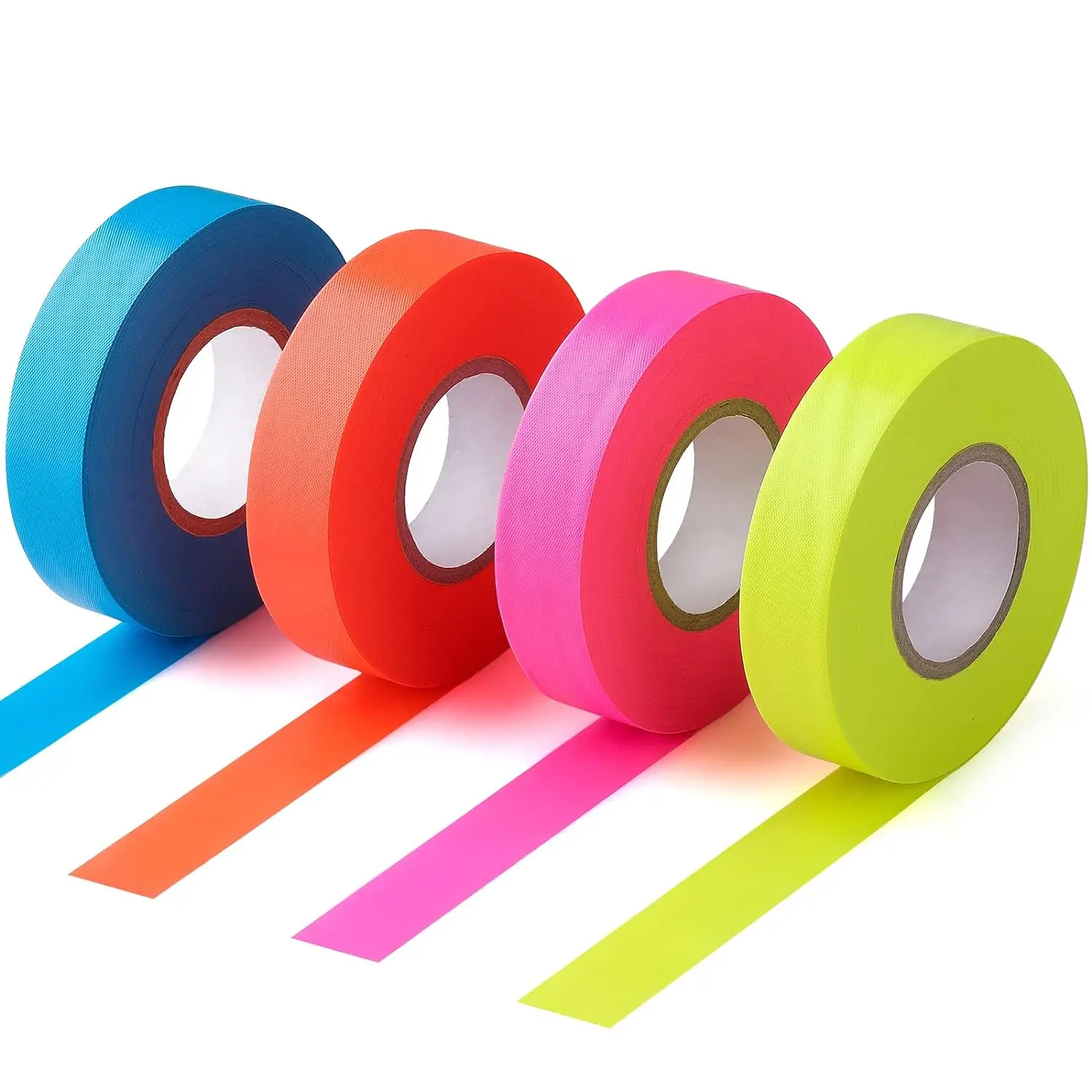 Non-Adhesive Fluorescent Surveyor Neon Marking Roll Pvc Survey Flagging Tape