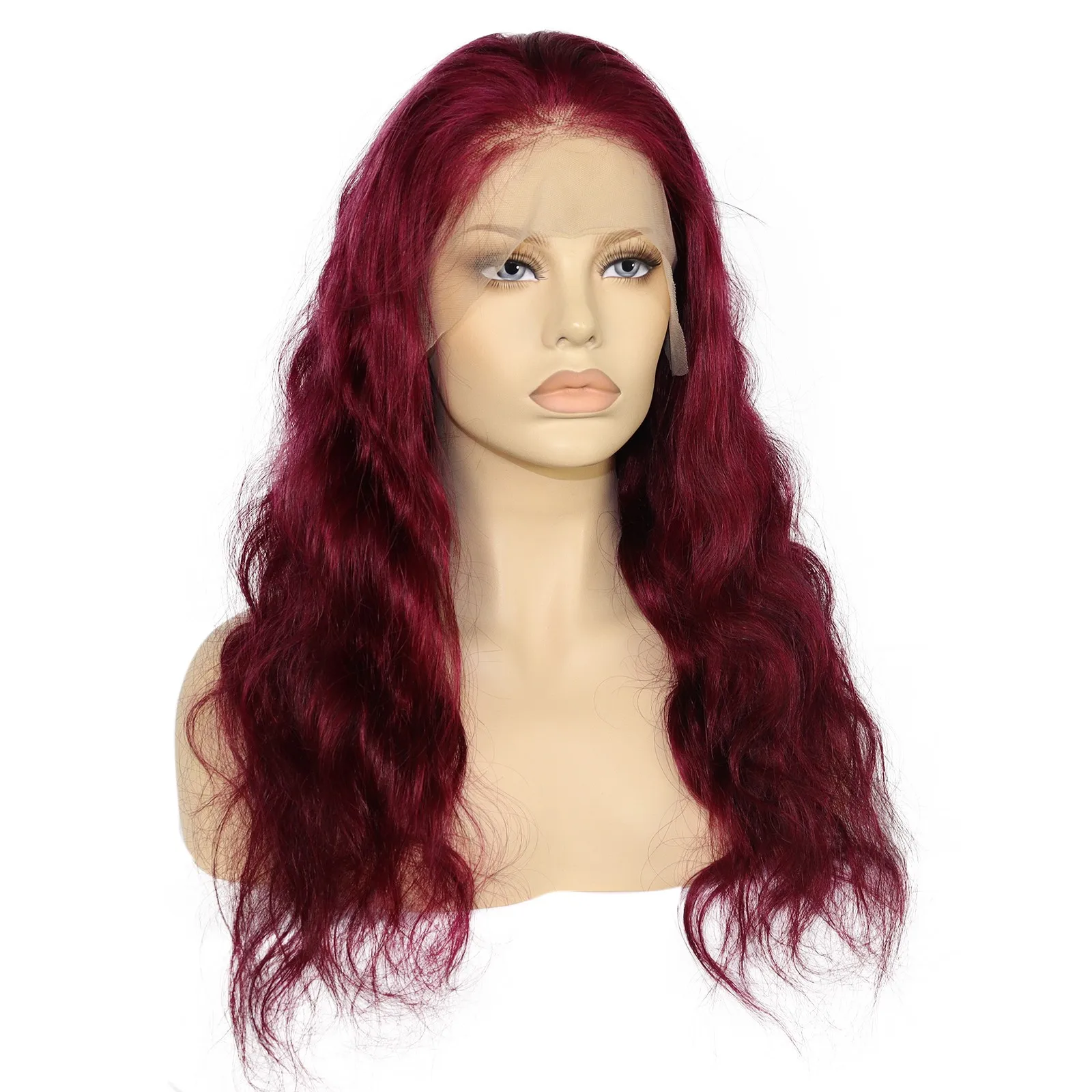 99J Straight/Body Wave 13x4 Burgundy HD Lace Front Pre Plucked Colored Human Hair Wigs for Women