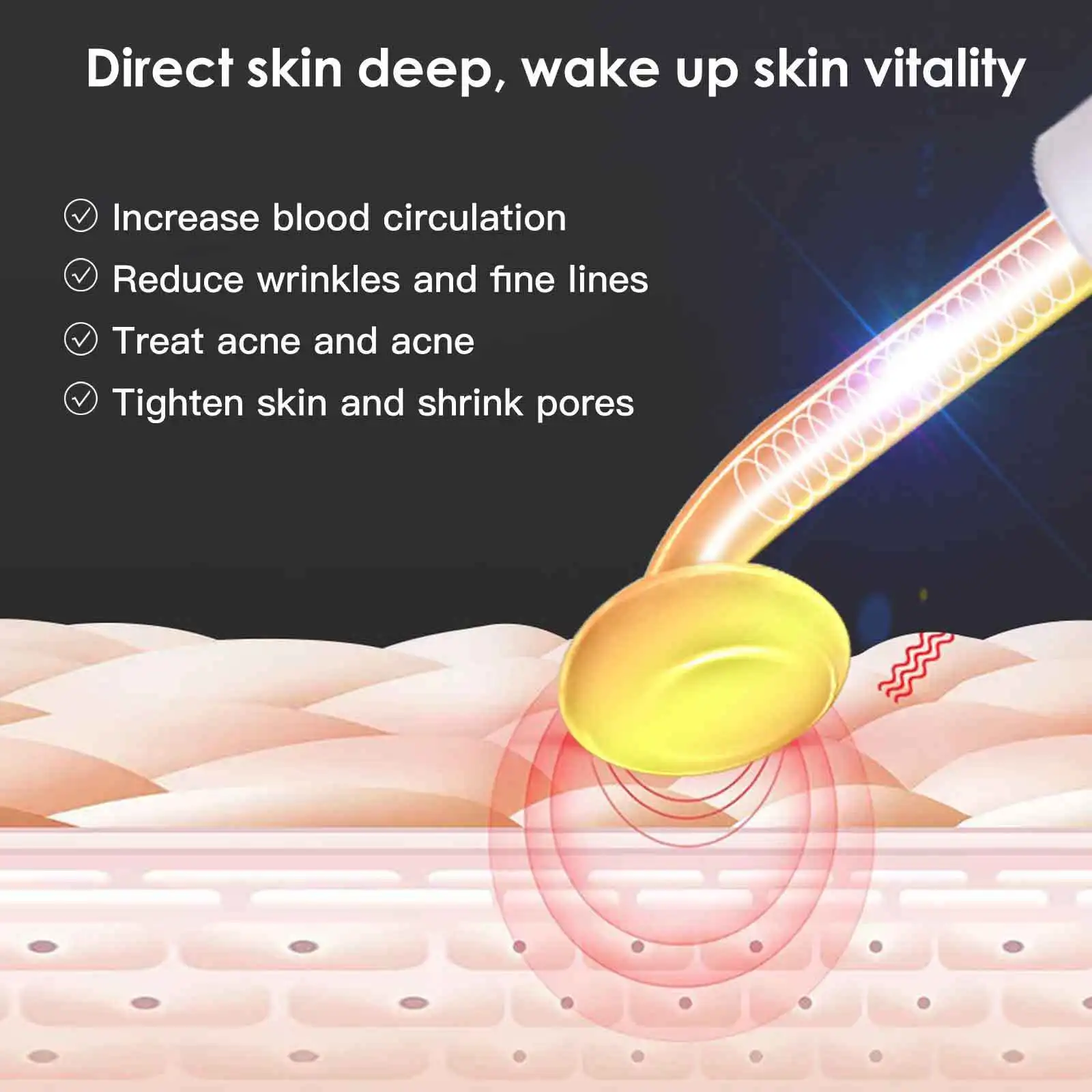 Portable ozone high frequency violet wand facial care high frequency wand for skin rejuvenation 7 in 1