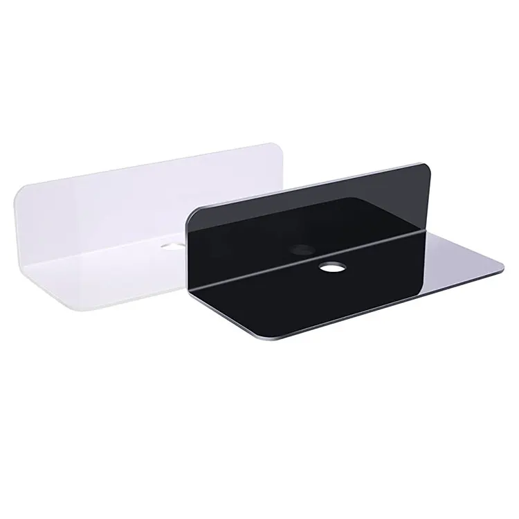 Customized Hot Sale Multifunction White Black Acrylic Floating Shelves Wall Mounted