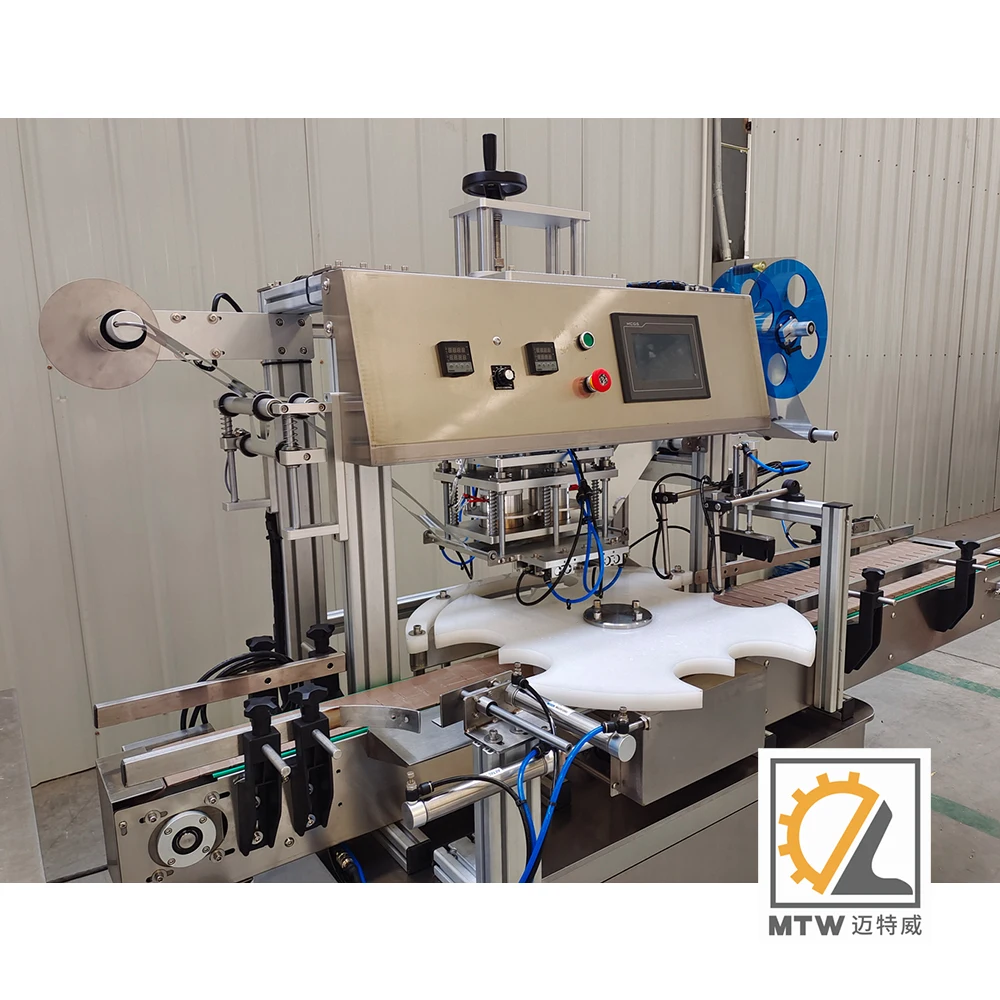 MTW 2-head automatic candy pet plastic bottle lip aluminum foil heat sealer