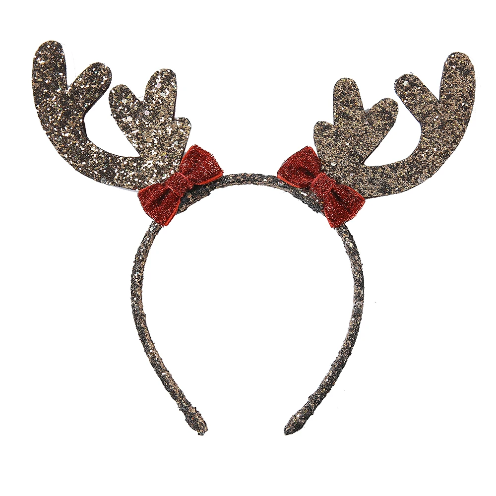 Christmas style Glitter Elk Horn Hairband With Small Bell For Women Girls Hair Decoration Christmas Antlers Headband