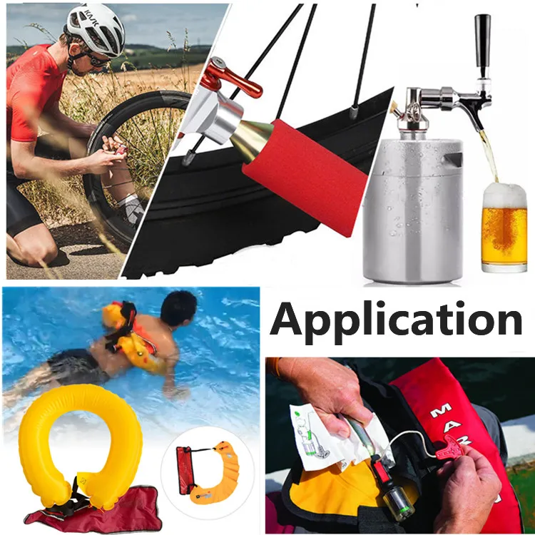 24gram co2 cylinder with 1/2thread 24 gram co2 threaded cartridge for life vest jacket