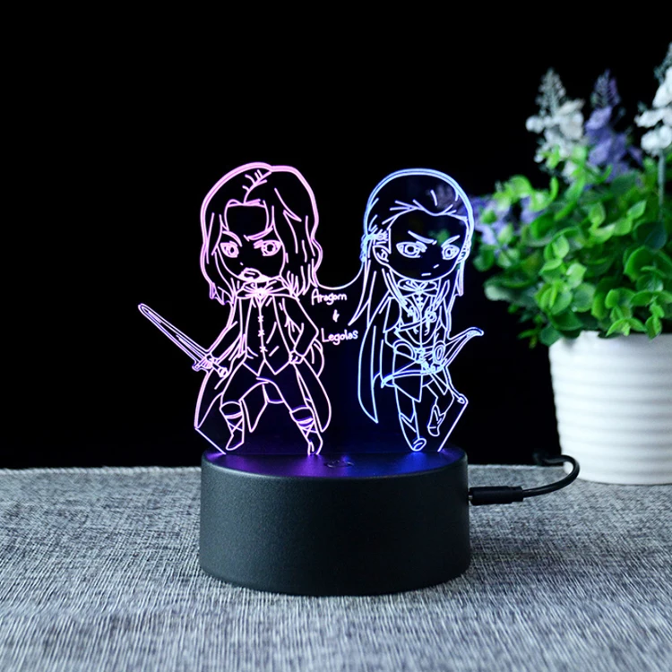 lampara 3d optical illusion base lamp led night light