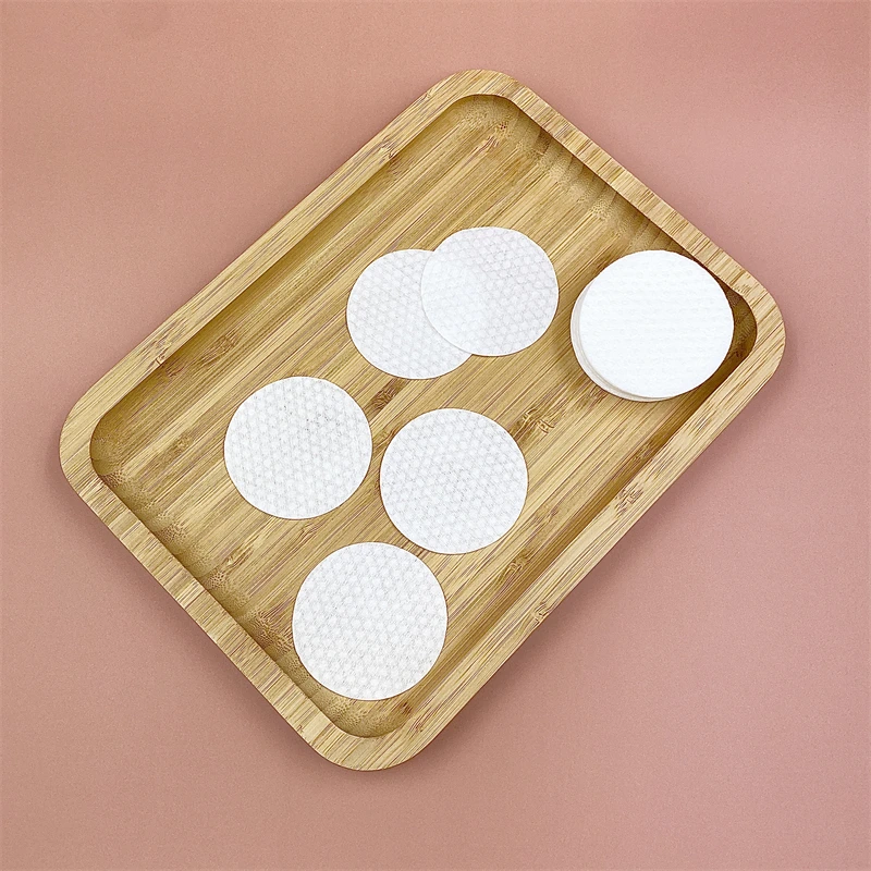 YE29 OEM Factory supply exfoliator embossed dots non woven round cotton pad for nail