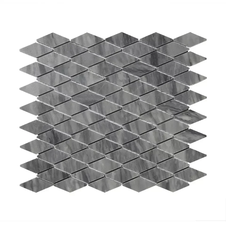 Diamond Shape Bardiglio Grey Marble Mosaic Tiles for Kitchen Backsplash Decoration