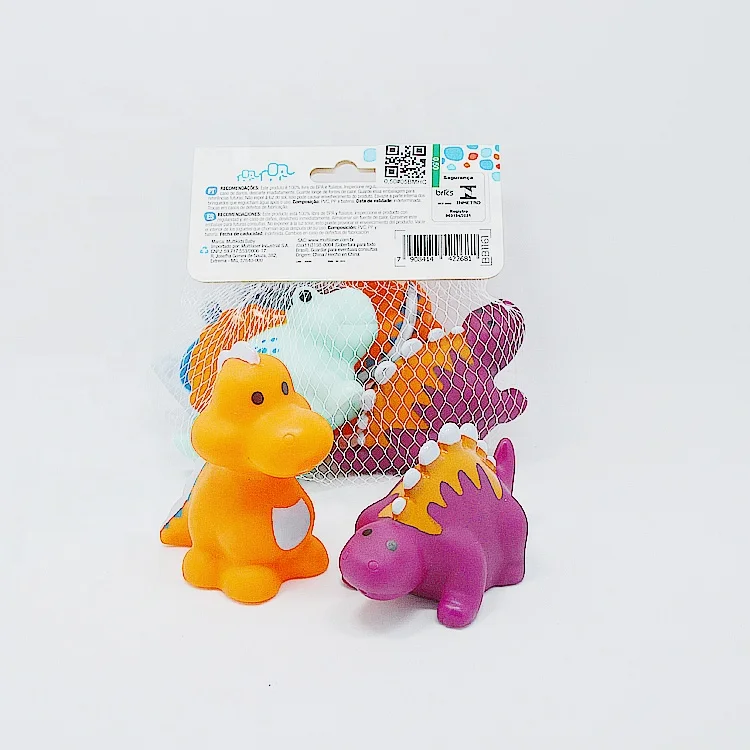 Wholesale Soft PVC Cute Plastic Dinosaur Squirt Water Baby Bath Toy Set