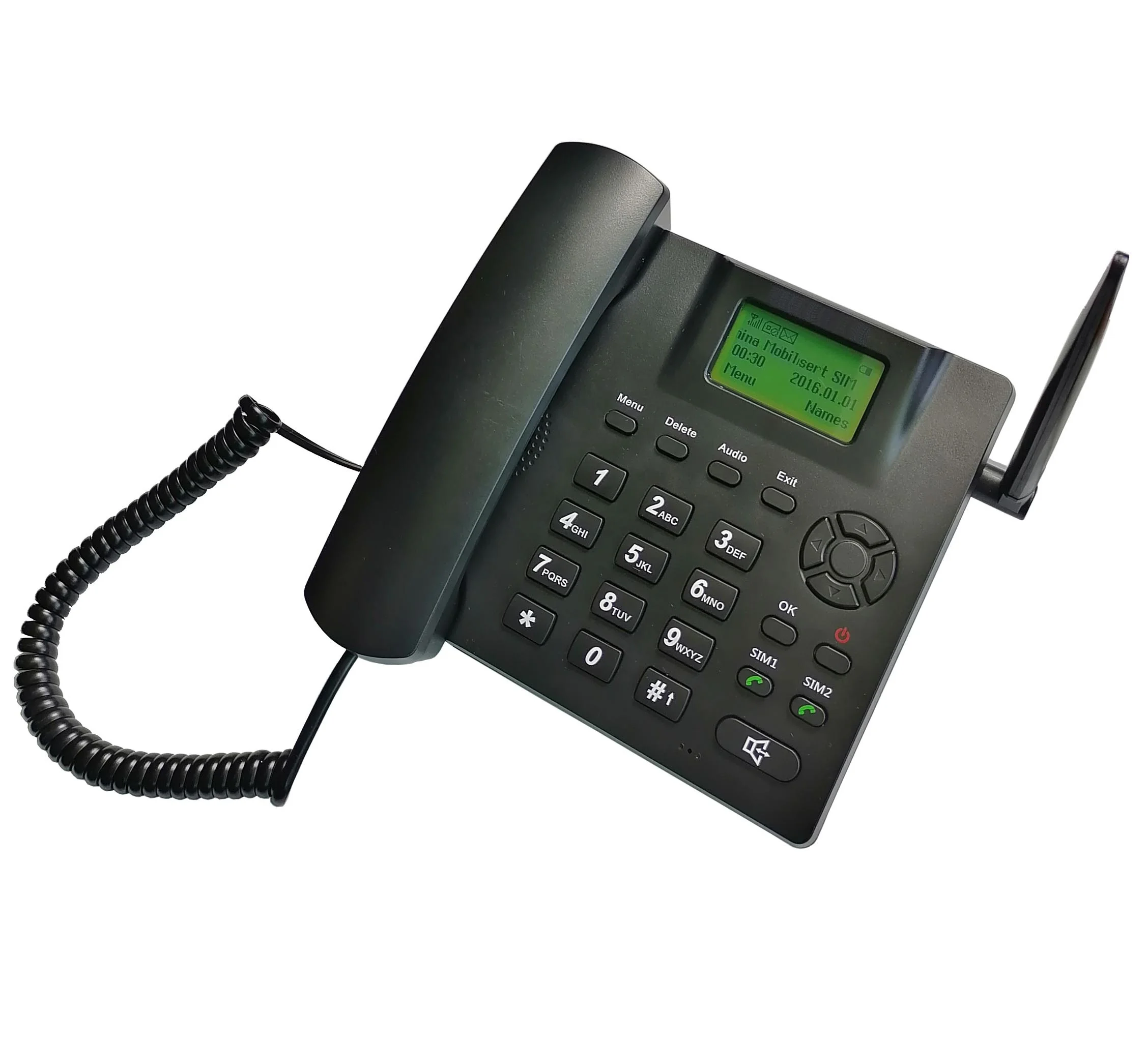 GSM Fixed Wireless Phone Desktop Telephone with Dual SIM & Hotline Dialing