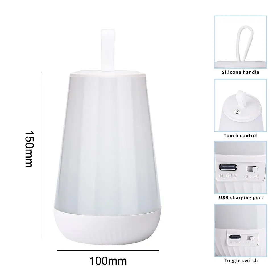 Modern RGB LED Night Light Rechargeable Indoor Decorative Lamp Remote Control Touch USB Battery Supply ABS Mini Bedroom