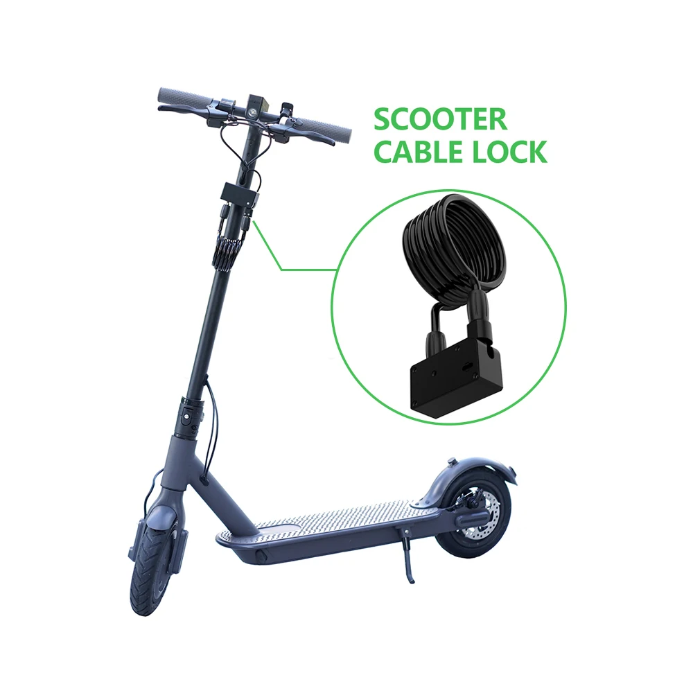 Free Rotation Smartphone App Unlock Anti Theft 1.2 Meter 8mm Bold Sharing Ride IOT Electric Scooter Keyless Cable Lock
