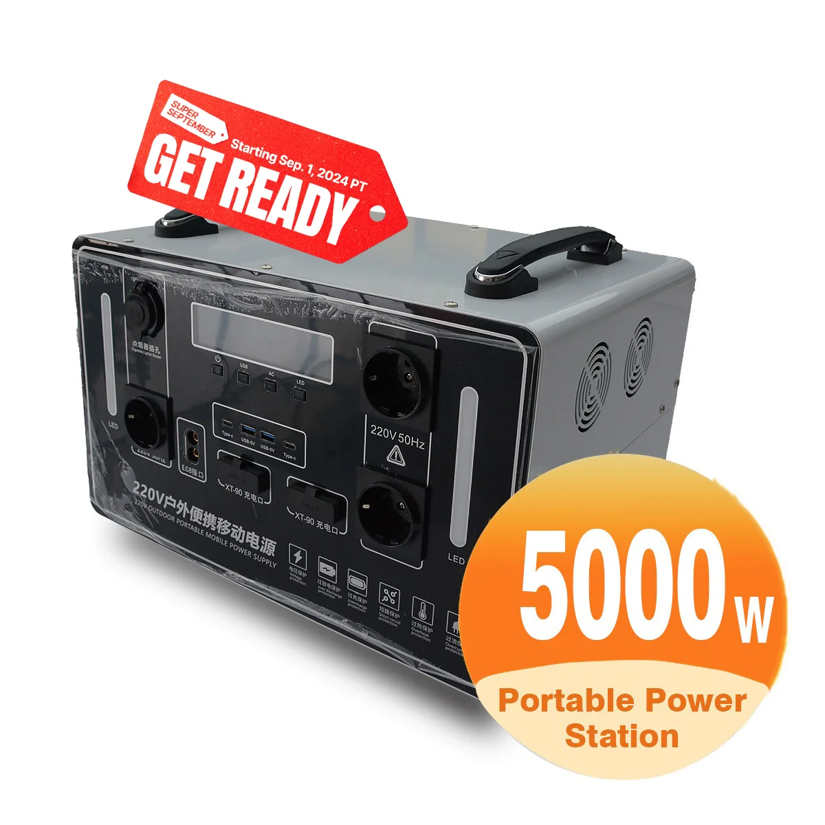 Portable Power Station With 5000W Inverter And 4200WH LiFePO4 Battery All In One Solar Generator