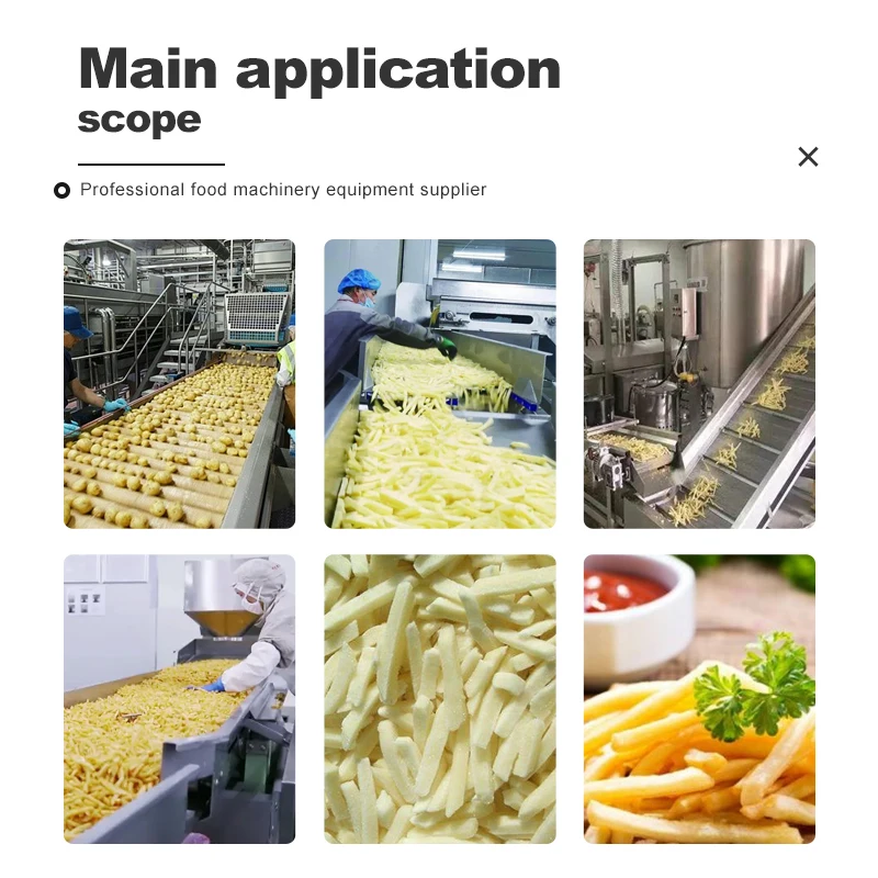 Commercial Fully Automatic French Fries Production Line Industrial Fried Potato Chips Making Machine New Flour Corn Fruit