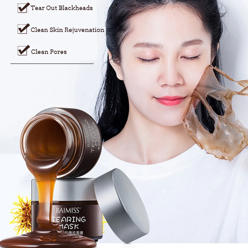 Cosmetic Facial Mask Natural Formula Deep Cleansing Black Tea Peel Off Facial Mask For Acne Treatment