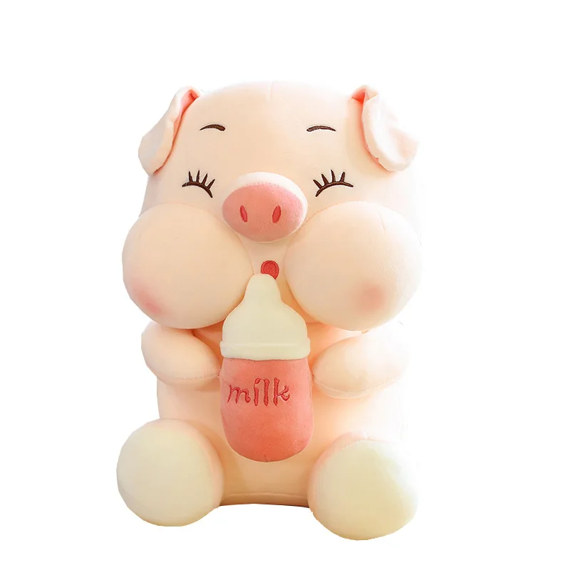 
baby bottle pig plush toy doll creative cartoon doll pillow 
