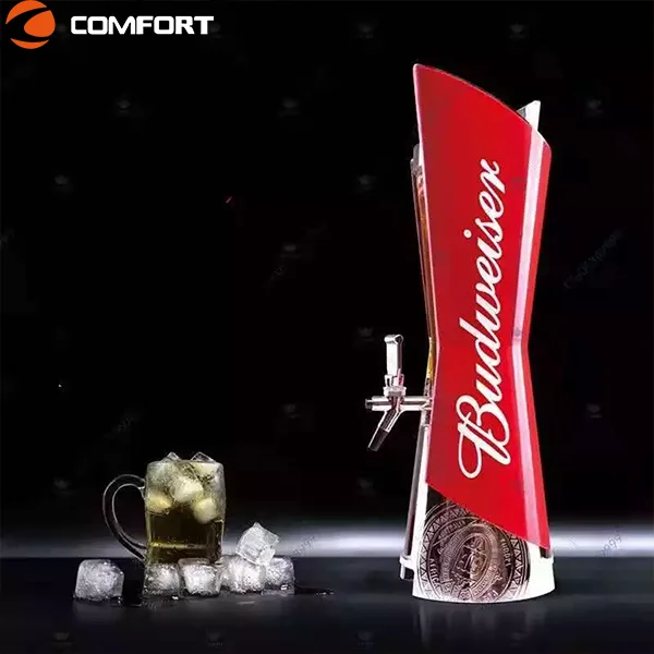 Hot Sale Led Light Beer Tower New Design Dispenser Plastic PP PS 1.5l 2l 3l Beer Tower