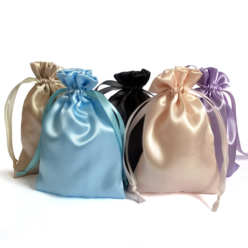 Оптовая продажа, роскошный атласный пакет для наращивания волос с индивидуальным логотипом