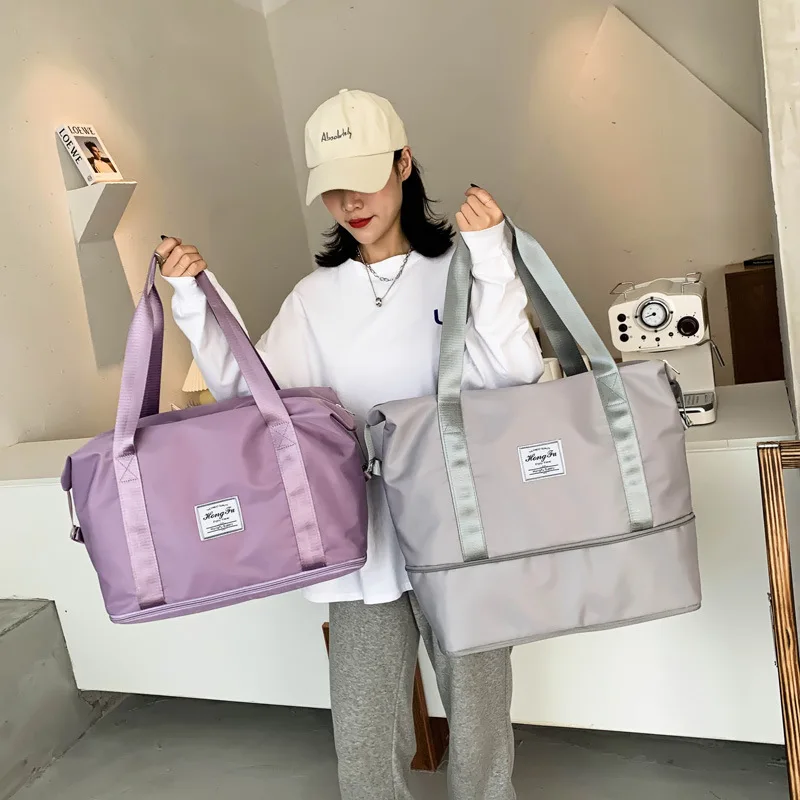 Large Capacity Folding Gym Backpack Sling Bags Tote Bag Duffle Overnight Foldable Travel Bags