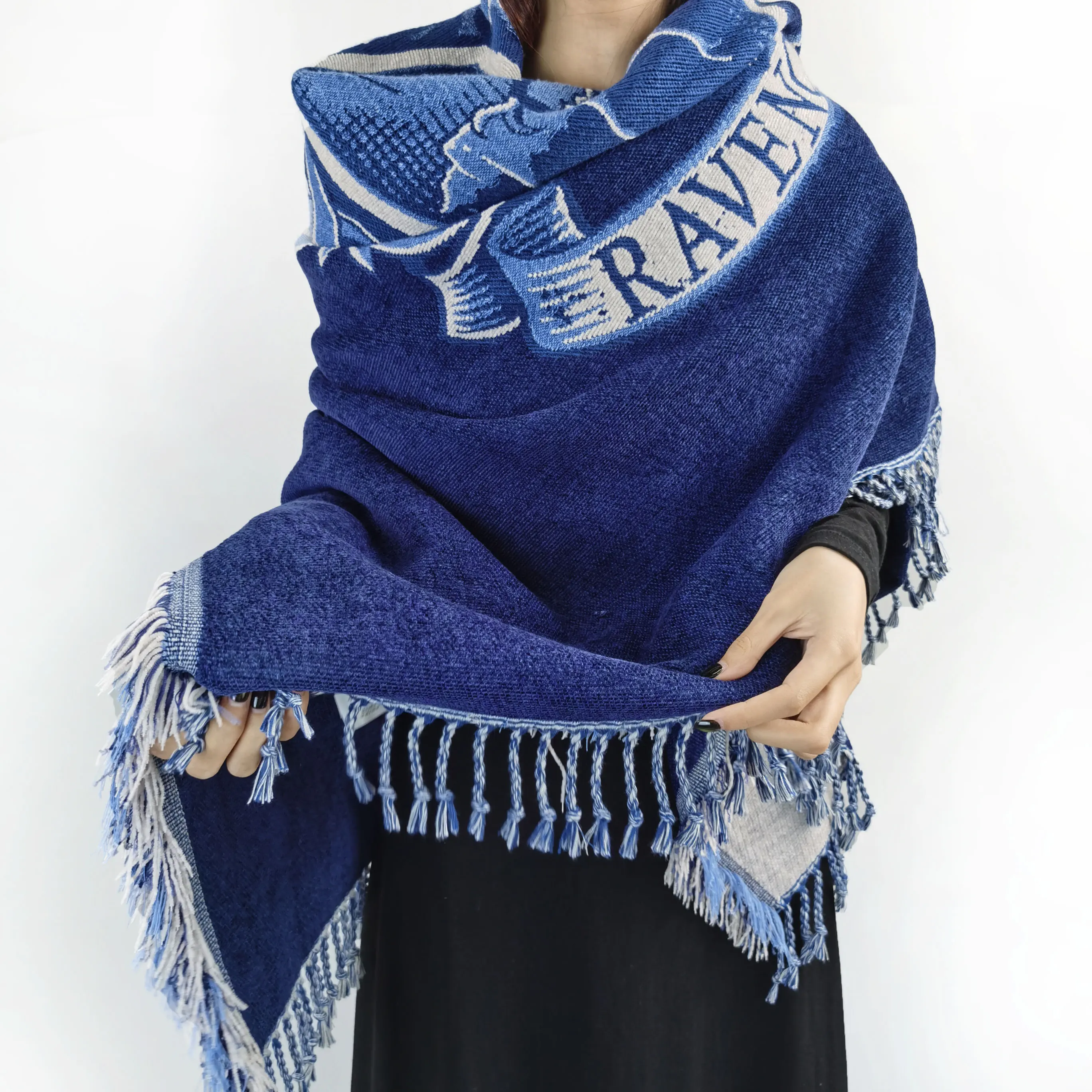 Cotton and Polyester Blankets Wholesale Custom Sublimation Printing Cotton Polyester Woven Retro Tapestry Jacquard Throw Blanket