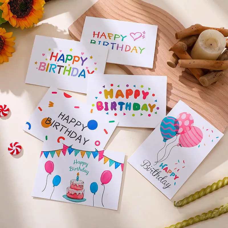 10*15Cm Folding Paper Card  Custom Printing Accept Happy Birthday Envelope Paper Greeting Cards Multi Print Choices