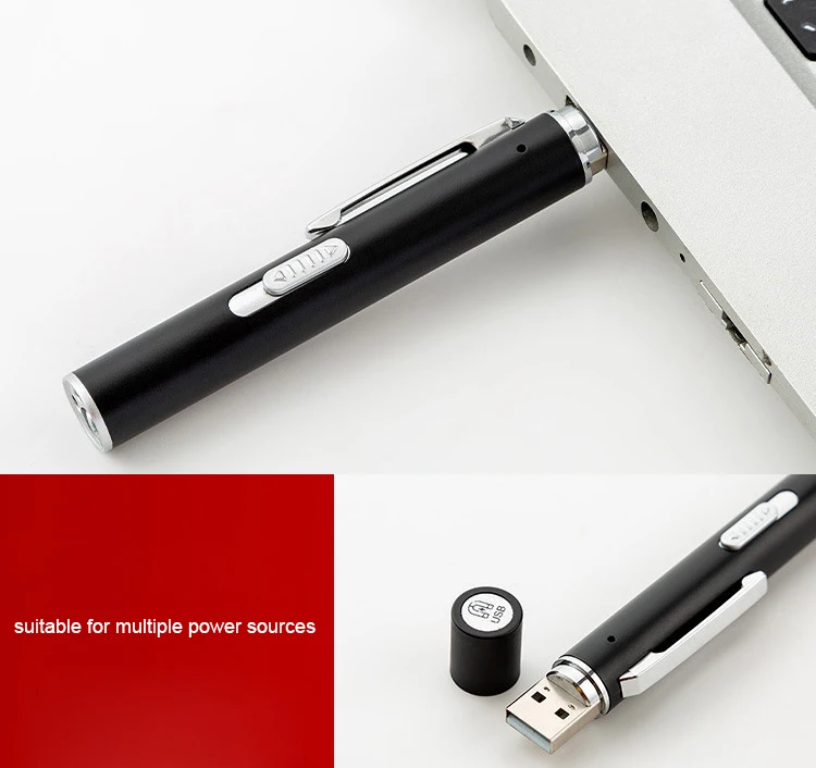 3 in 1 edc laser 395nm uv purple mini slim small dentist doctor medical light usb rechargeable flashlight torch with pen clip