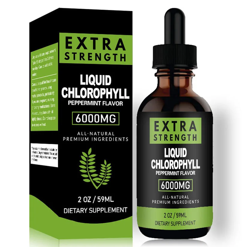 wholesale Private Label Alfalfa Bulk Organic Vegan Splina Syrup 6000Mg Water Drops Chlorophyll Liquid With Mink Liquid
