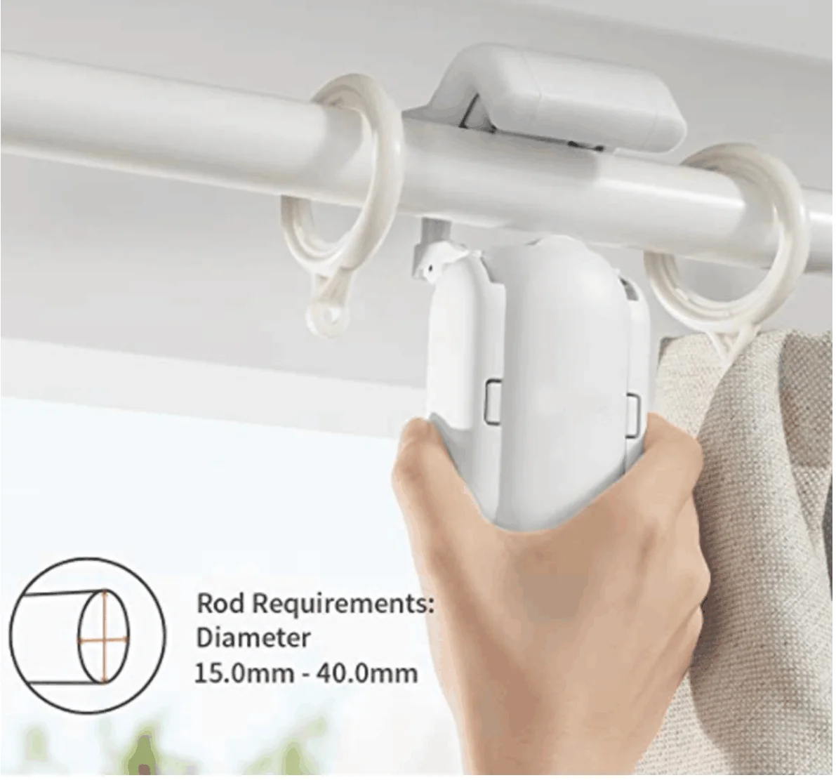 Amazon Alexa Voice Control Curtain Bot Inside Battery Rechargeable Tuya Smart Roman Rod Motor