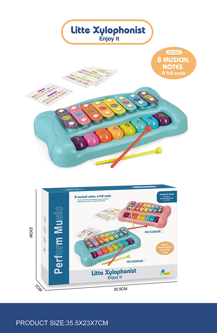 New Arrival Early Educational Piano Toddler Organ Little Xylophone with Keyboard Musical Instrument Toys for Kids