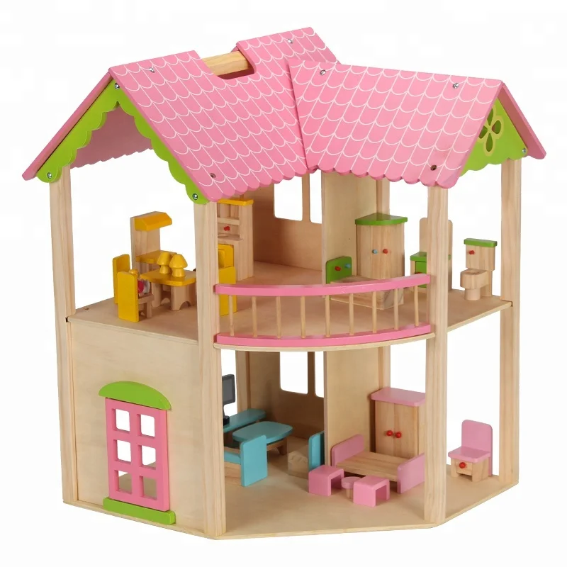 Baby Usa Toy Doll House Wooden Toys Montessori Kids