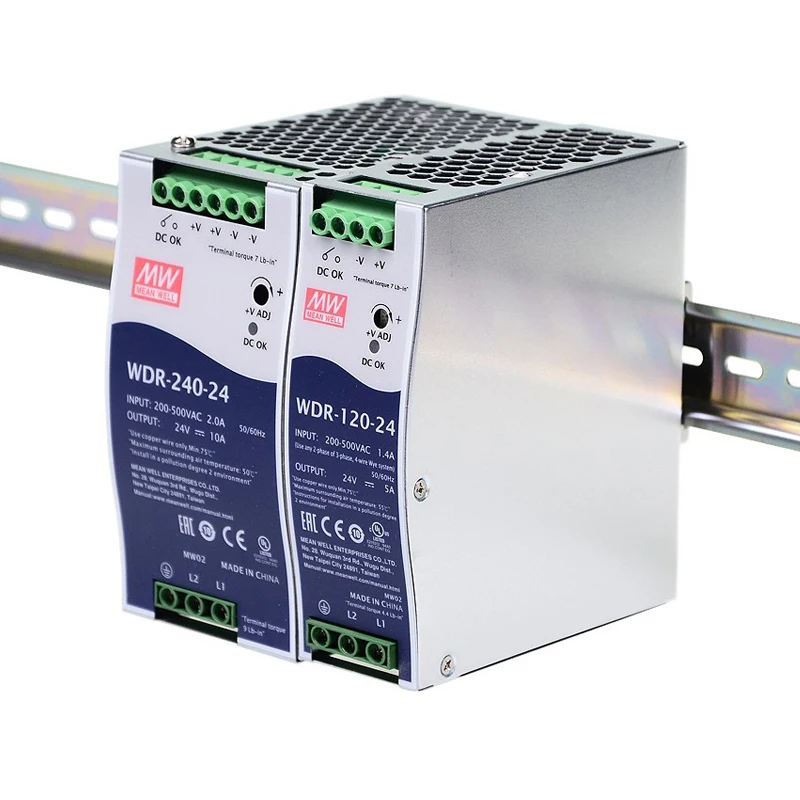 Meanwell источник питания постоянного тока Регулируемый WDR-120-24 блок 24v 5a AC