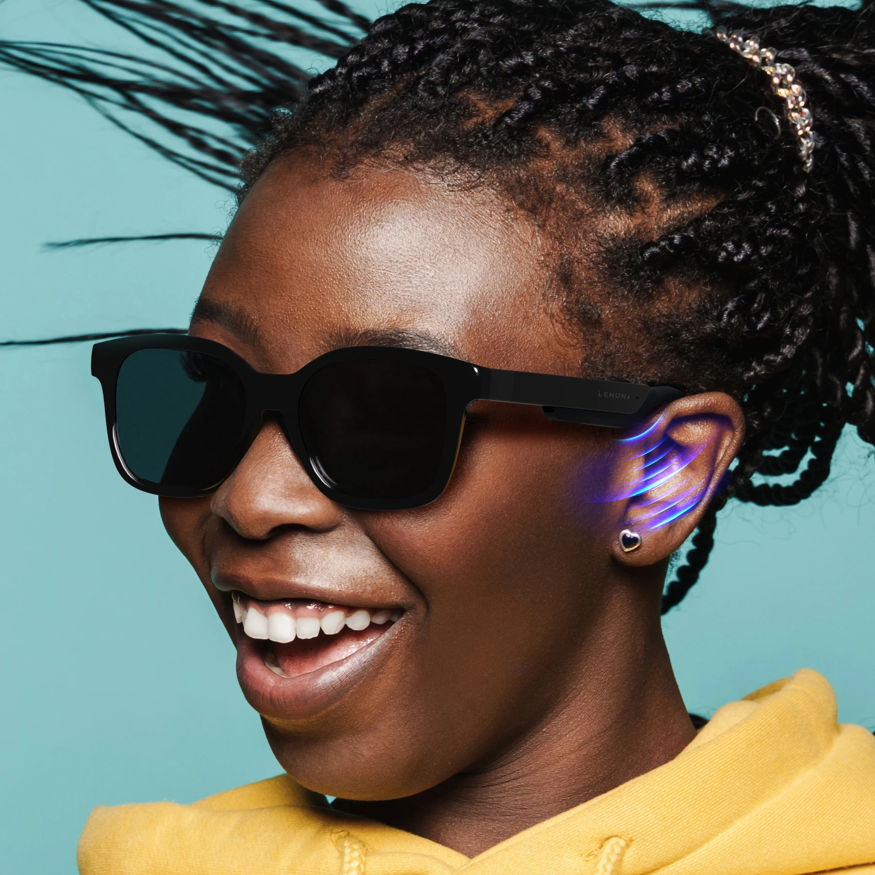 LeMuna Myth 1 smart glasses with open-audio for business outdoor protect from the sun