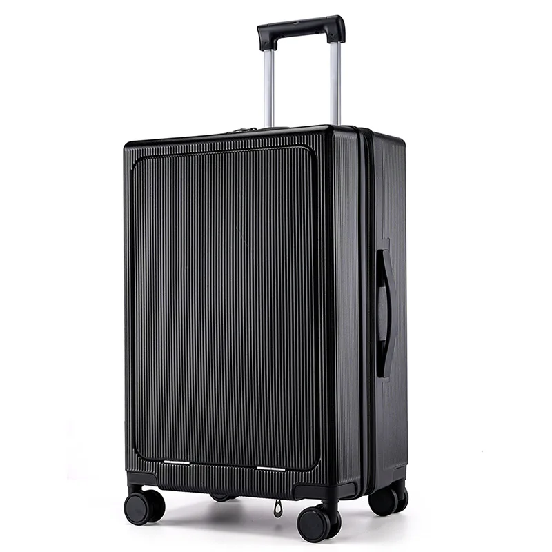 Customized 20-24 Inch Wide ABS Trolley Luggage Unisex USB Carry Suitcase Spinner Outdoor Travel Business Use Lock Opening Method