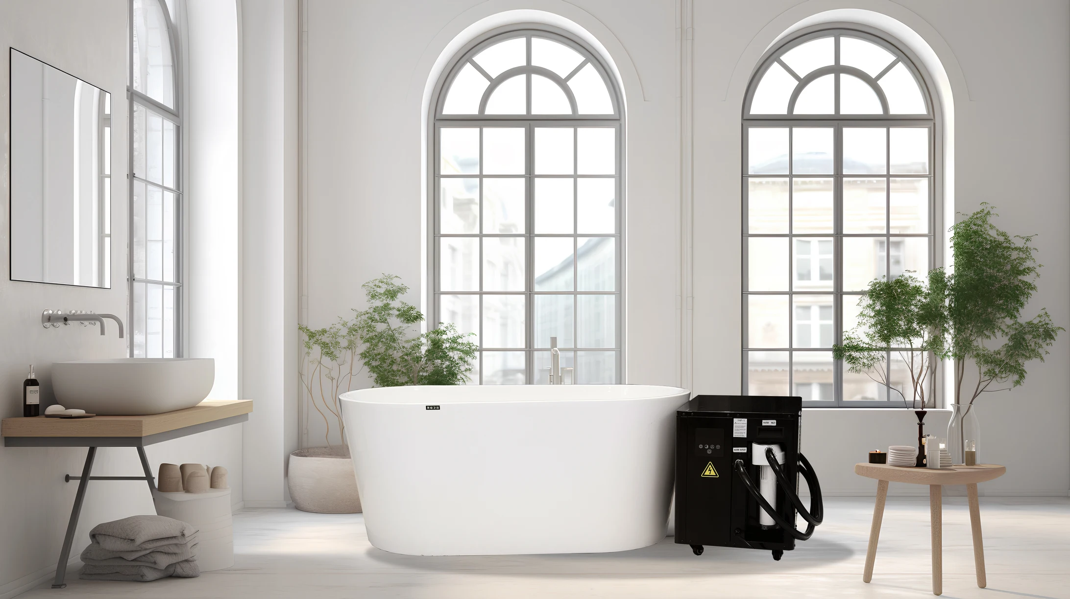 acrylic bathtub Luxury Keep warm High Quality Acrylic Cold Plunge Athlete Recovery Ice Tub With Chiller