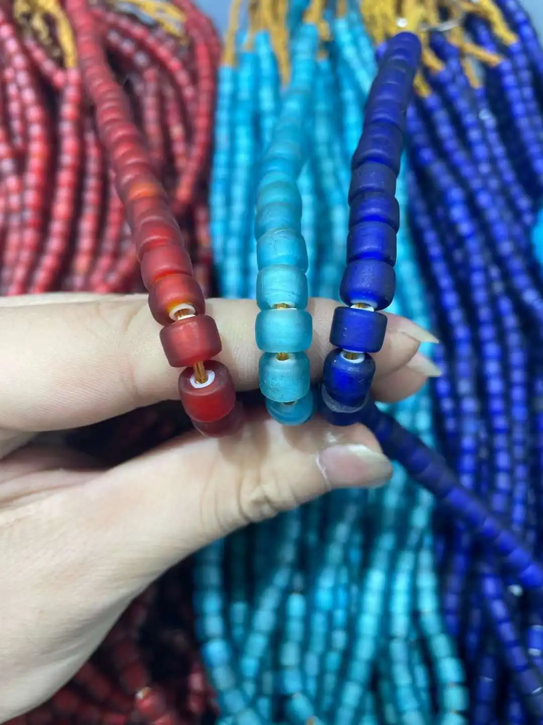 Wholesale Ancient Glazed Round Shape Multicolor Wheel Bead Glazed Archaize Glazed Beads Old Glass Beads Necklace Bracelet