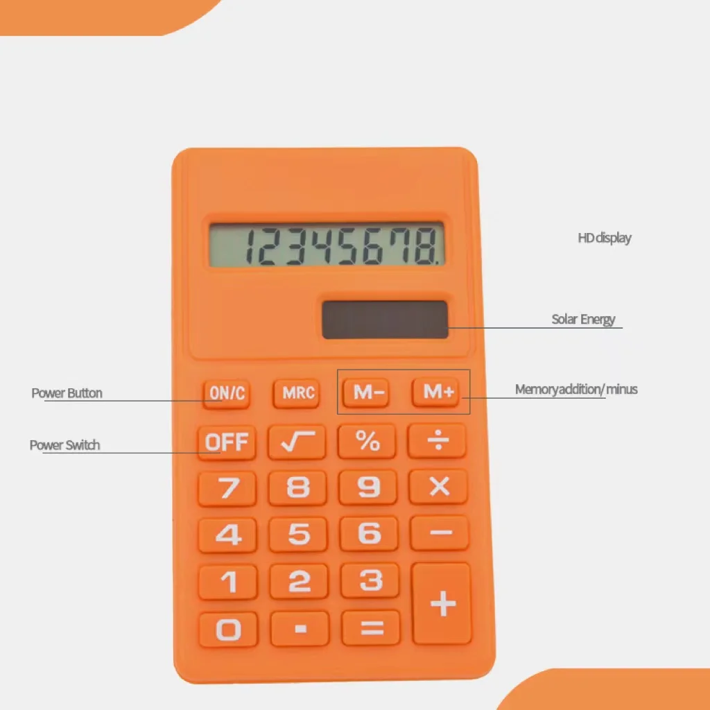 Цветной простой мини-калькулятор на солнечной батарее с пользовательским логотипом для продвижения бизнеса школьный сувенир подарок