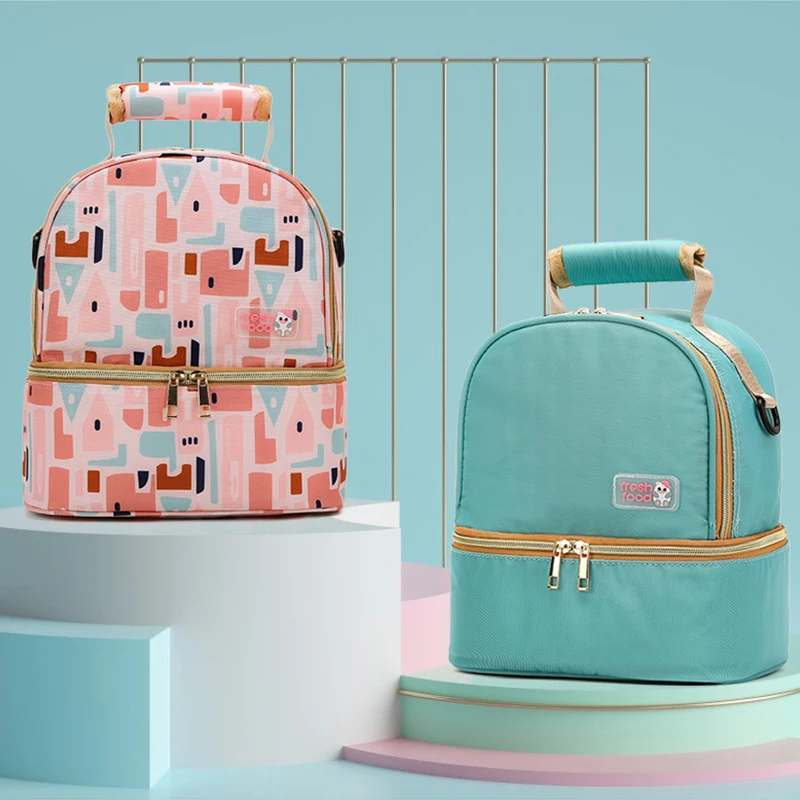 Baby bottle insulated bag milk storage thermal insulation double breast milk preservation cooler lunch bag for mummy