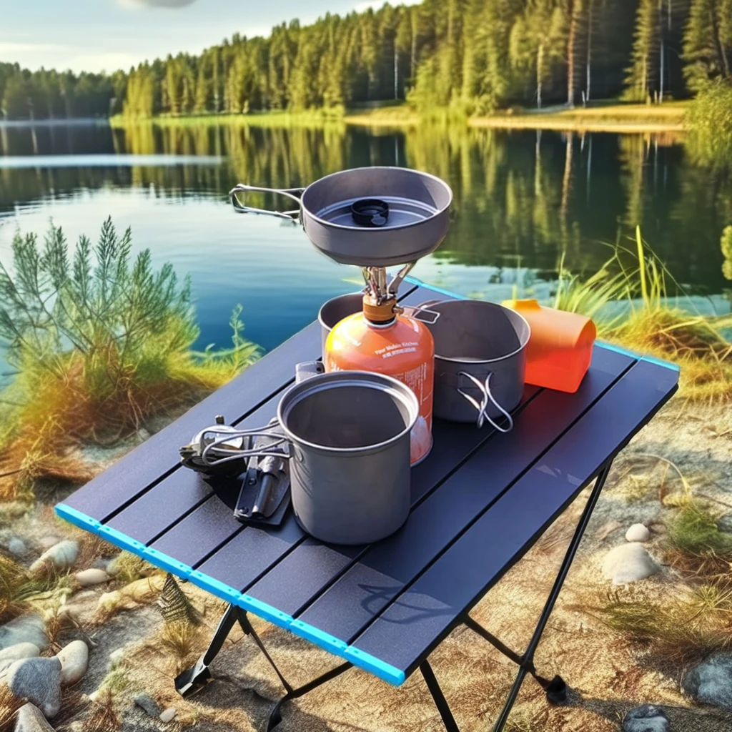 Modern Outdoor Foldable Picnic Table for Camping Beach Kitchen Park Aluminum Frame Versatile Dining Furniture