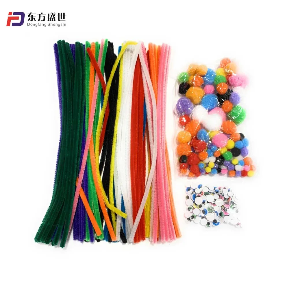 Chenille Tinsel Stems Pipe 6mm * 1500mm Cleaners Fuzzy Sticks Class Packs for Diy Art Crafts Decorations Supplies