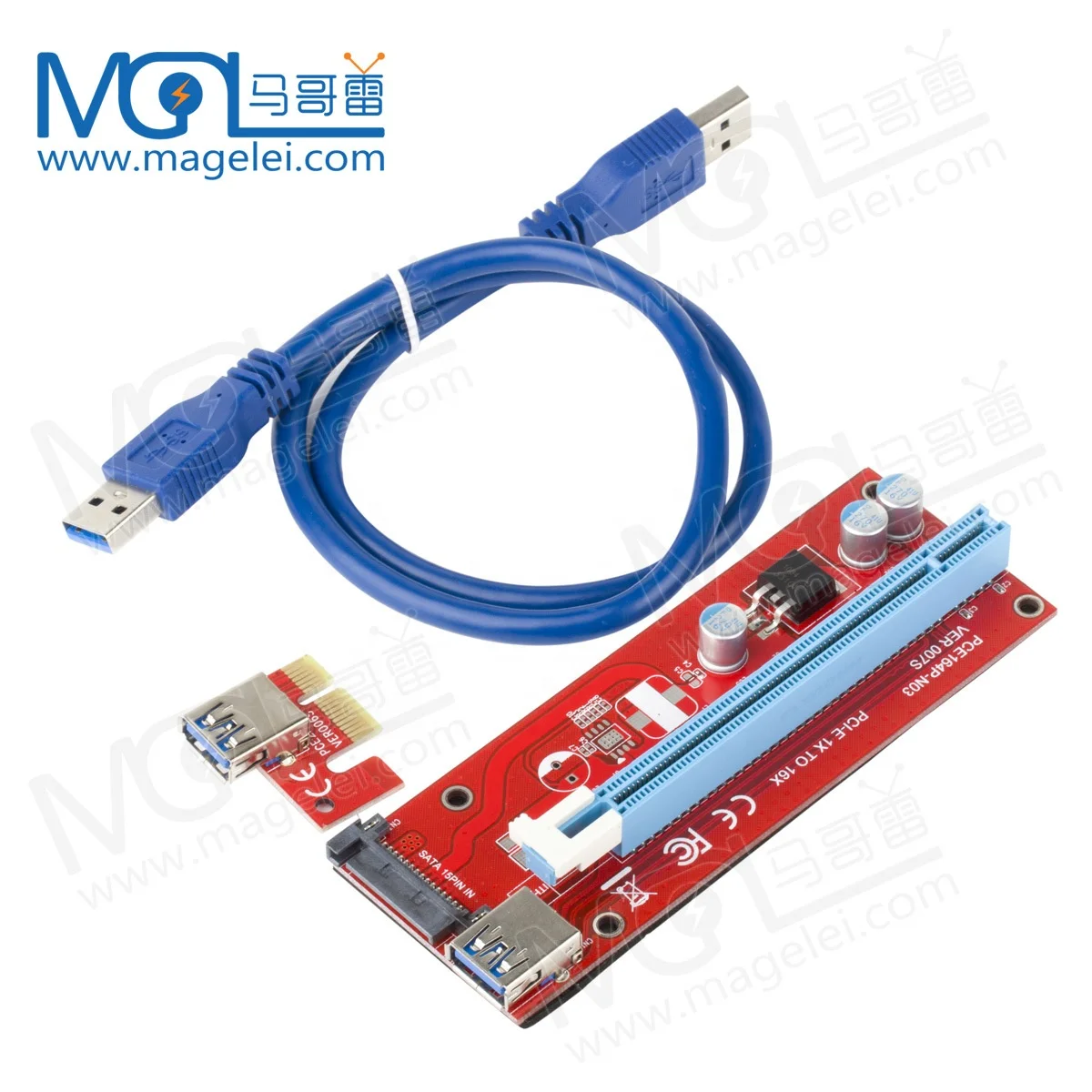Ver 007S PCI-e 1X до 16X графическая карта Pcie расширения 007s для графического процессора