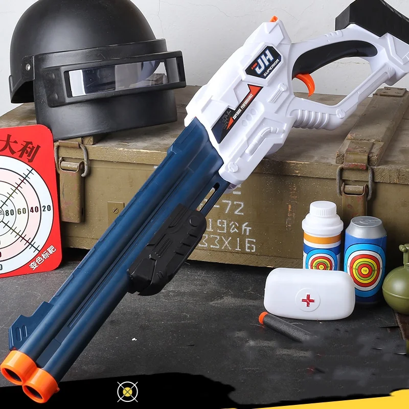 Hot Selling Amazon S686 Rifl Double Holes Shotgun With Soft Bullets Safe Material Funny Games For Family