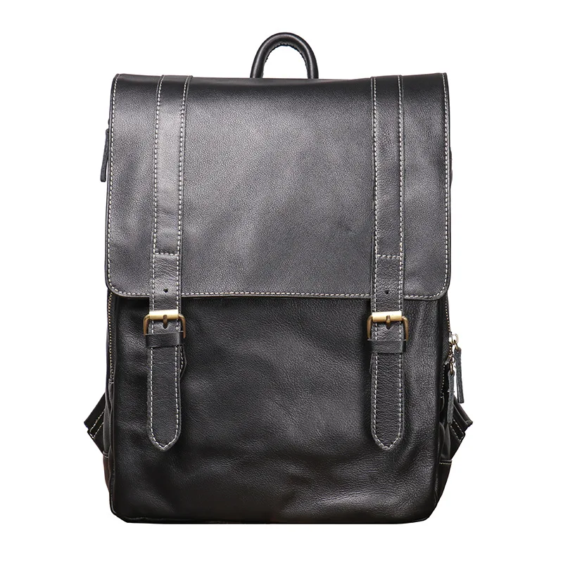 Computer Genuine Leather Backpack Laptop Sleeve Multi-compartment Backpack Handbag Travel Backpack Mochila for Men and Women