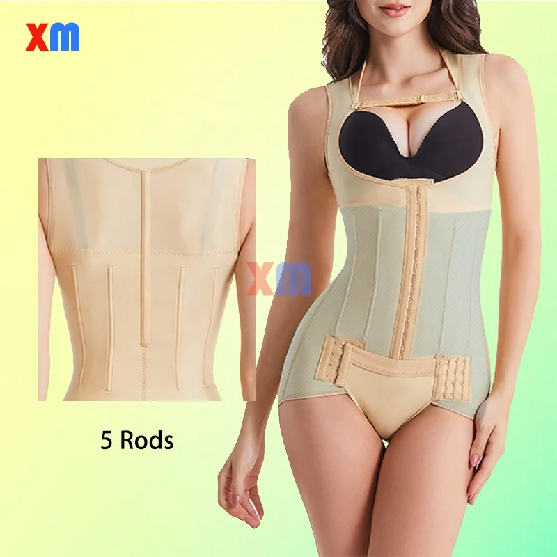 High Compression Garments Body Sculpting Bodysuit Tummy Control Shapewear Stage 1 Fajas Post Surgical Girdles With Rods